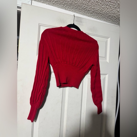 Wilfred Red Ribbed Cardigan - Picture 3 of 7